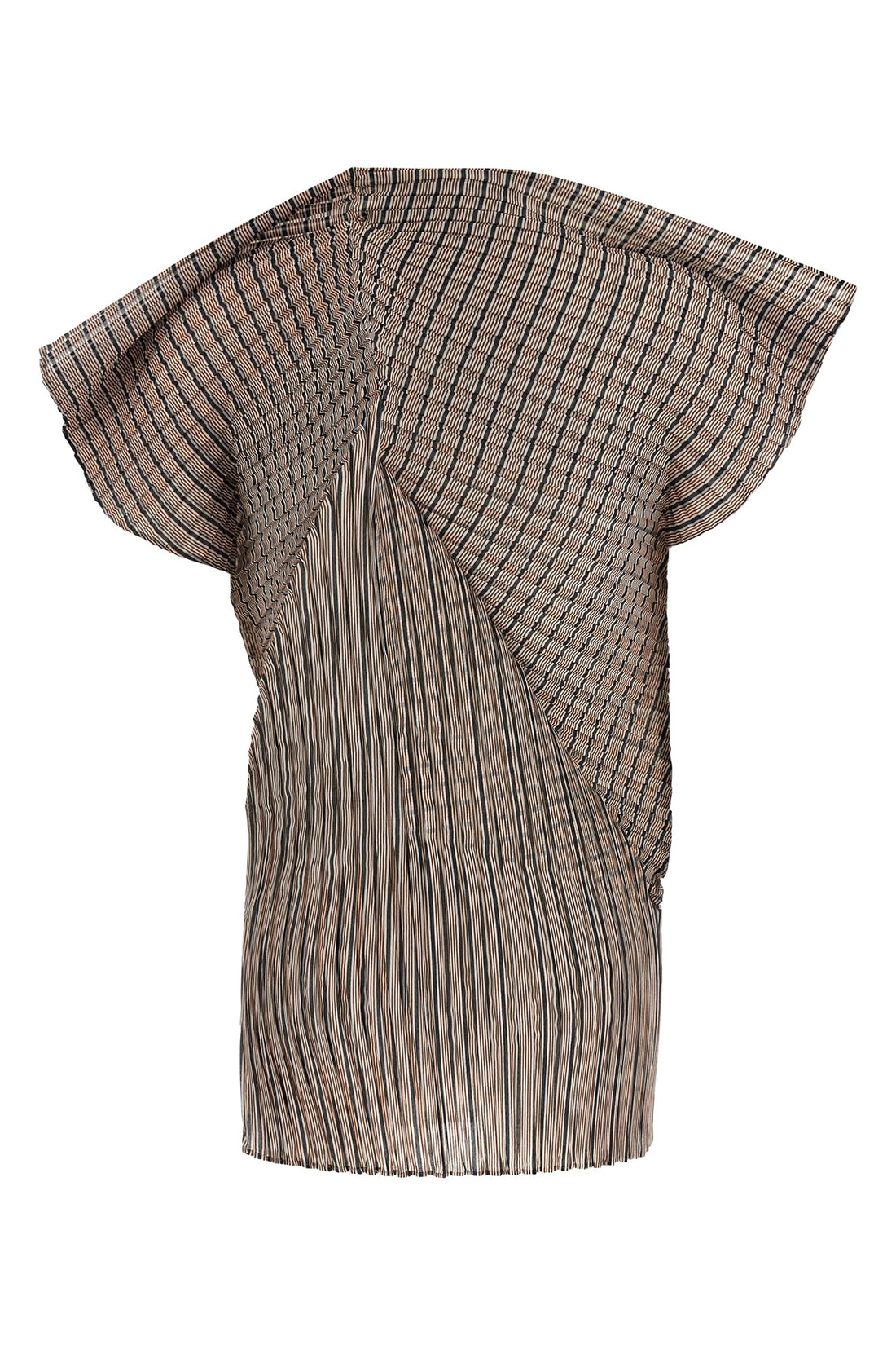 ISSEY MIYAKE 2 generic stripes (machine pleats) top in semi-transparent pleated fabric
