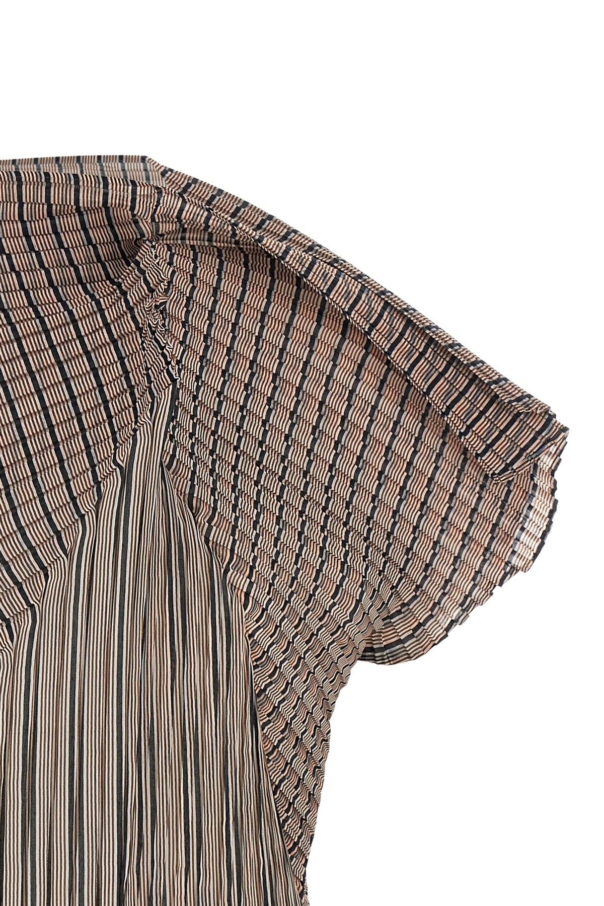 generic stripes (machine pleats) top in semi-transparent pleated fabric