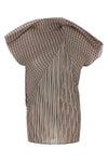 generic stripes (machine pleats) top in semi-transparent pleated fabric