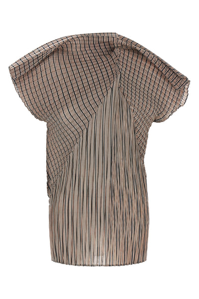 generic stripes (machine pleats) top in semi-transparent pleated fabric
