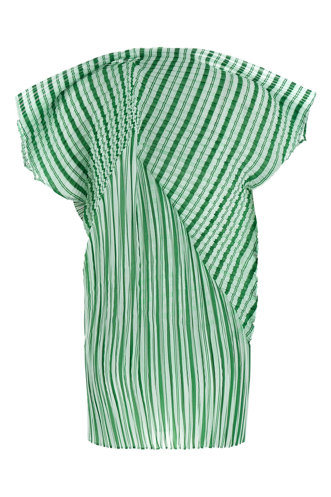 ISSEY MIYAKE 2 generic stripes (machine pleats) top in semi-transparent pleated fabric