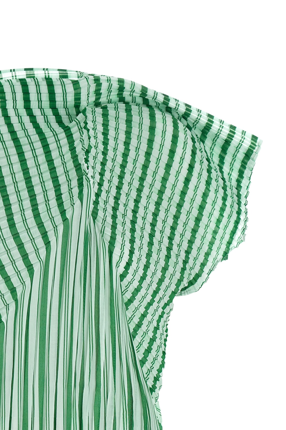 generic stripes (machine pleats) top in semi-transparent pleated fabric