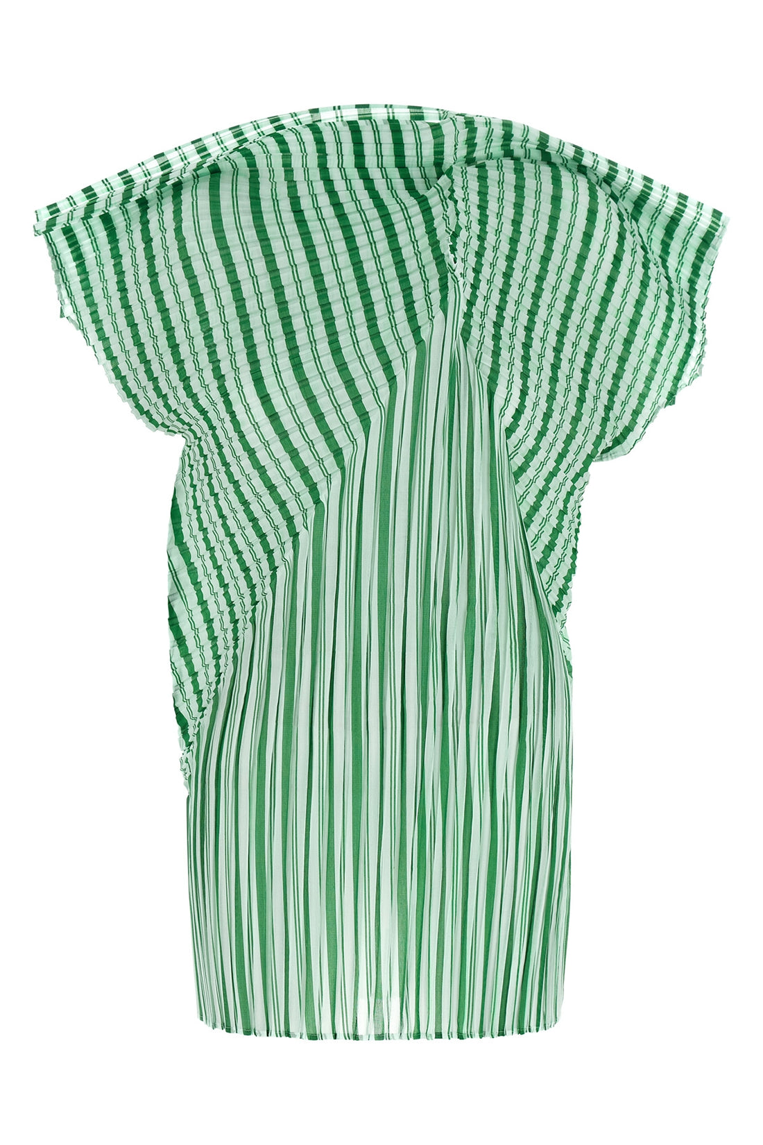 ISSEY MIYAKE 2 generic stripes (machine pleats) top in semi-transparent pleated fabric