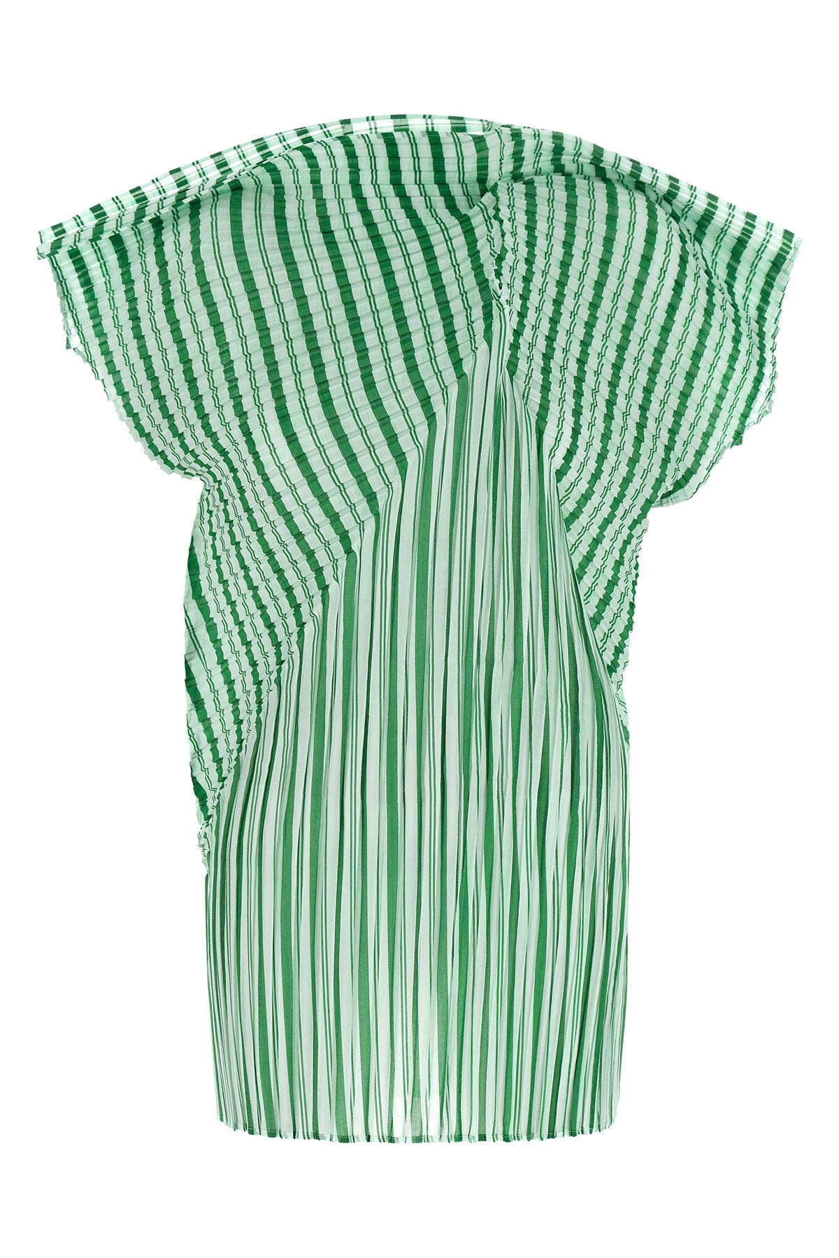 generic stripes (machine pleats) top in semi-transparent pleated fabric
