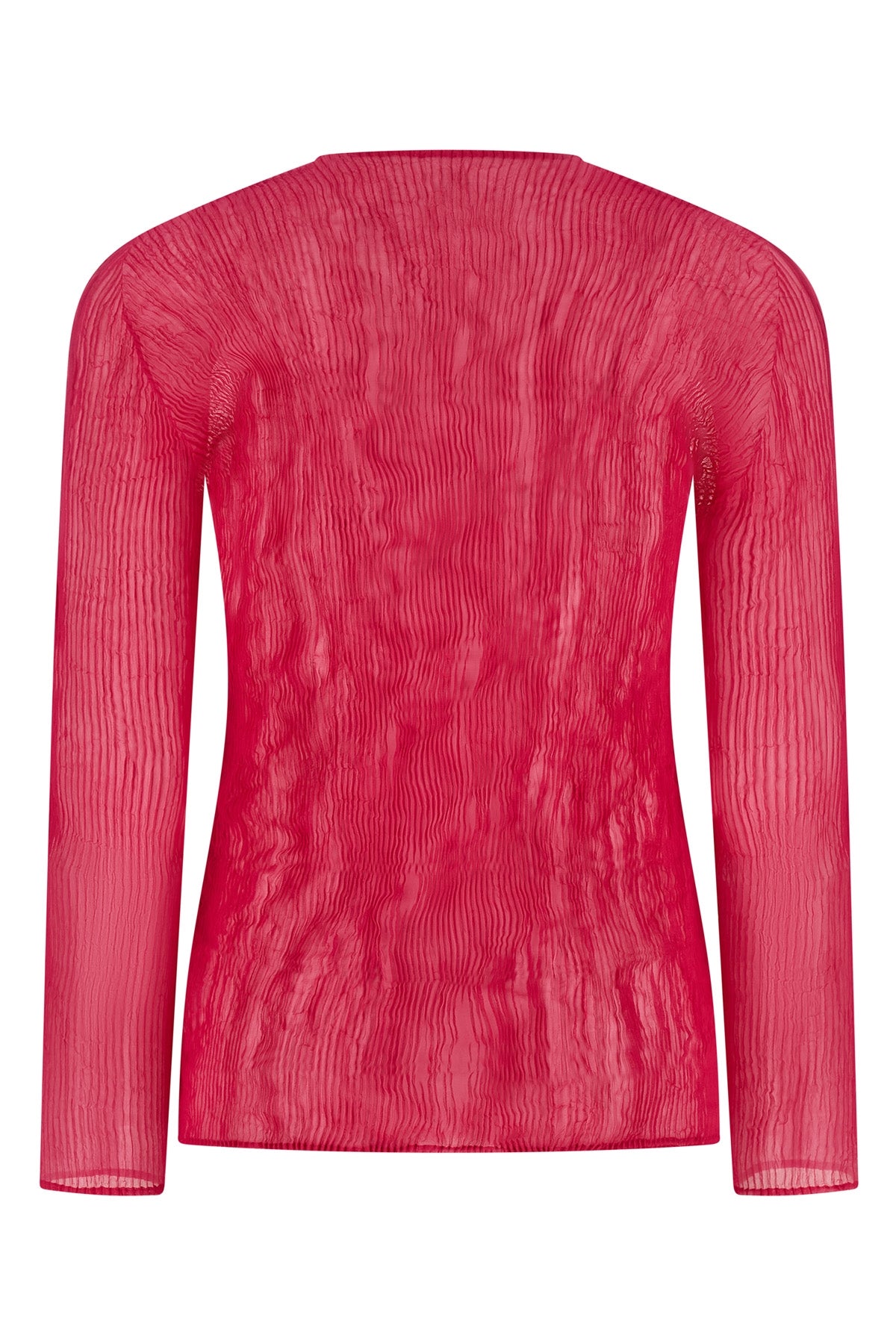 chiffon twist 1 top in semi-transparent pleated fabric