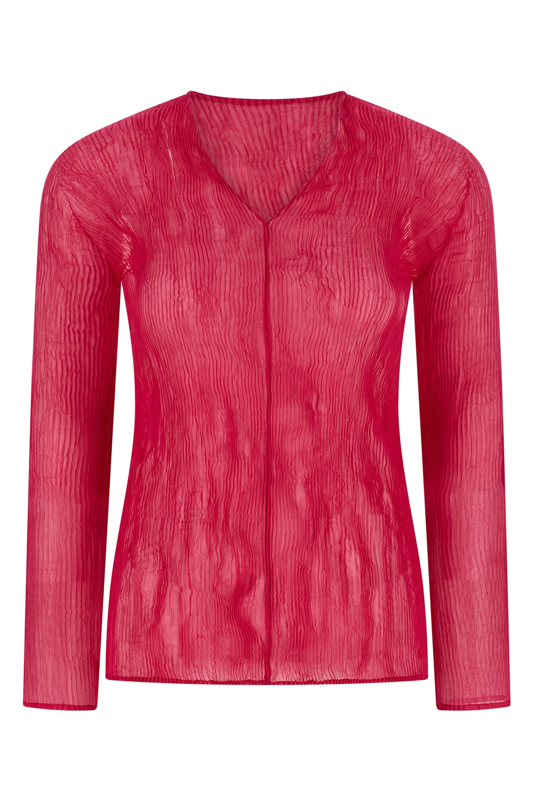 ISSEY MIYAKE 2 chiffon twist 1 top in semi-transparent pleated fabric