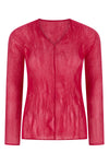 chiffon twist 1 top in semi-transparent pleated fabric
