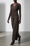 chiffon twist 1 top in semi-transparent pleated fabric
