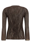 chiffon twist 1 top in semi-transparent pleated fabric