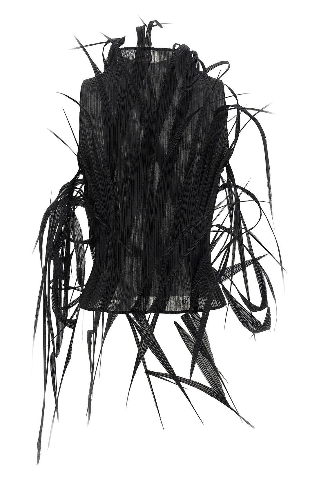 ISSEY MIYAKE 2 urban jungle top in semi-transparent pleated fabric