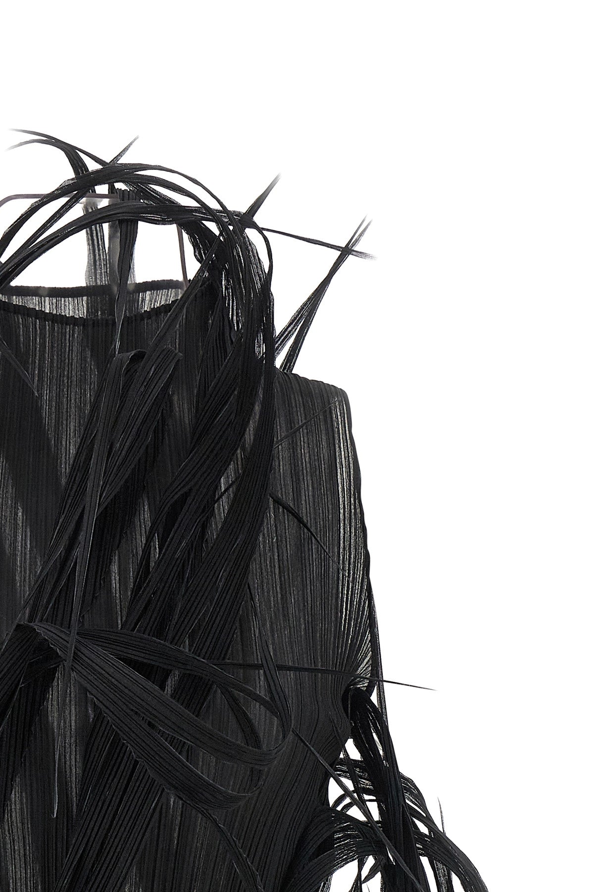 urban jungle top in semi-transparent pleated fabric