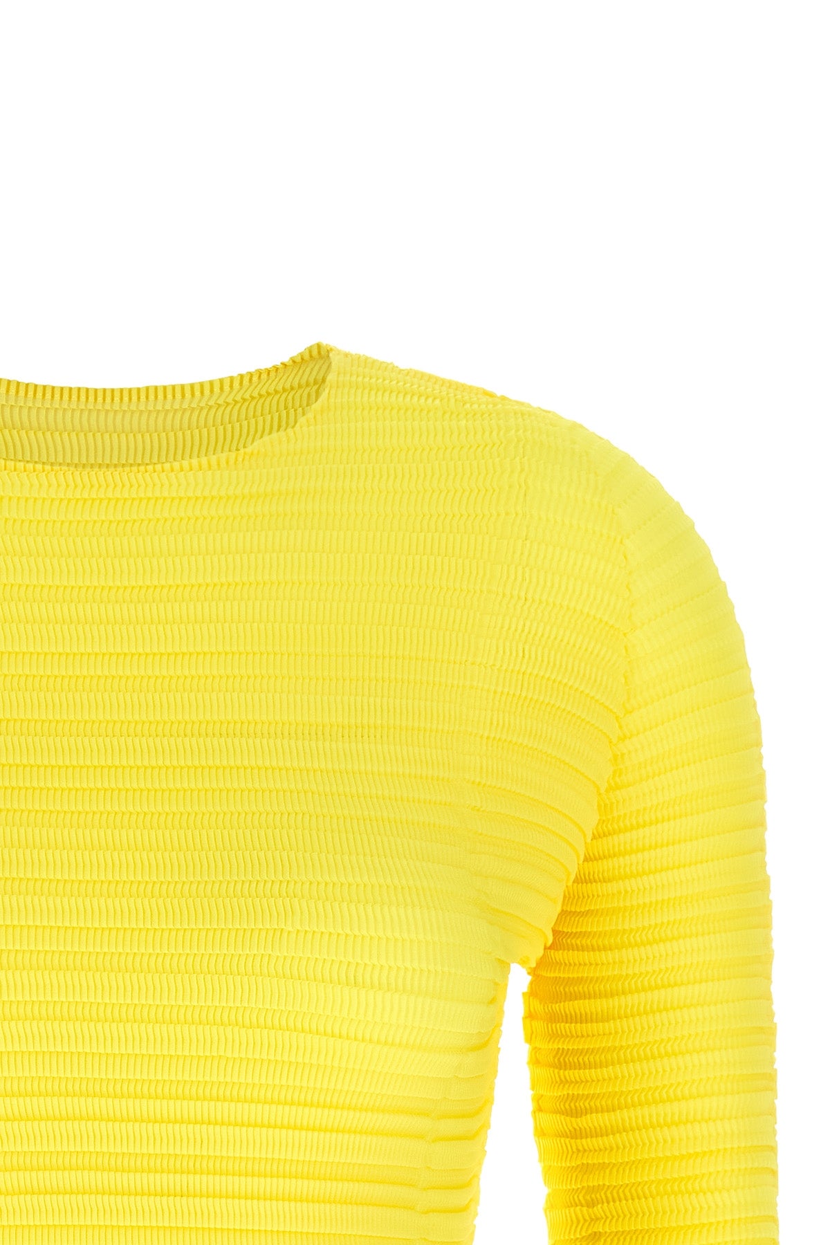 jiggly pleats blouse in pleated ribbed fabric