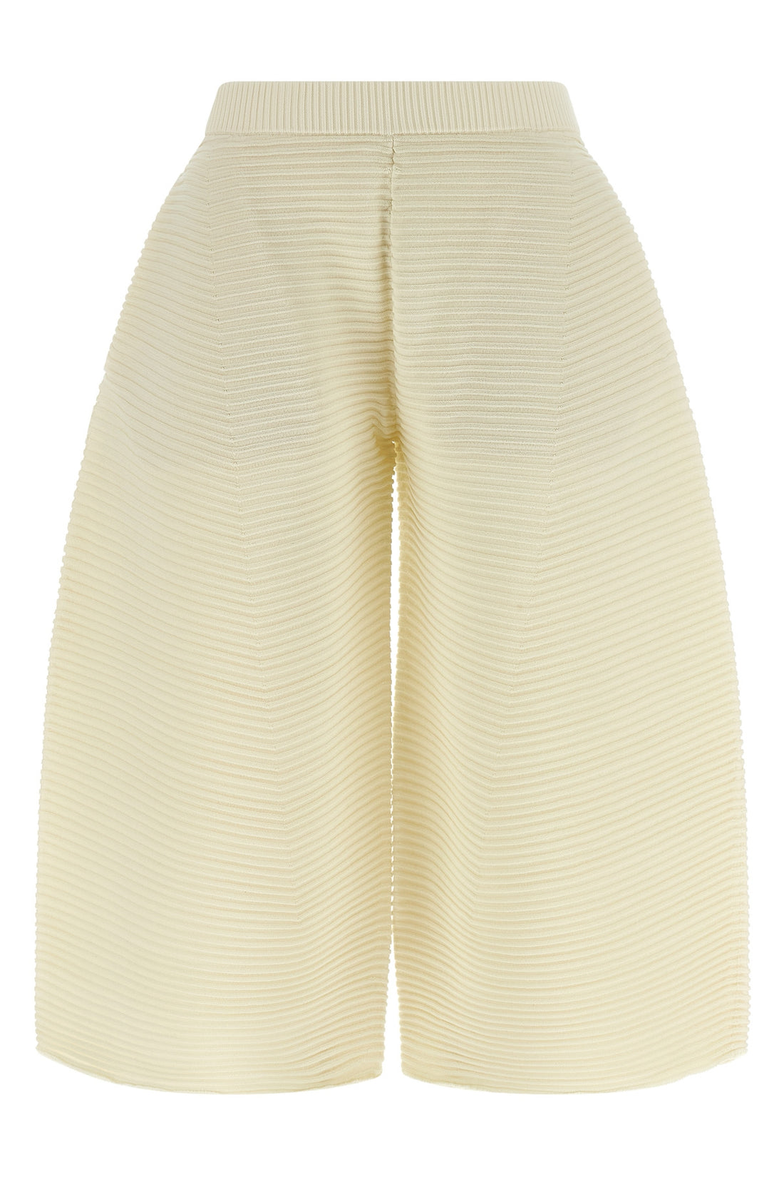 ISSEY MIYAKE 2 corrugated knit cropped pants in ribbed fabric