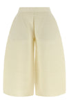 corrugated knit cropped pants in ribbed fabric