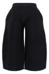corrugated knit cropped pants in ribbed fabric
