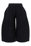 corrugated knit cropped pants in ribbed fabric