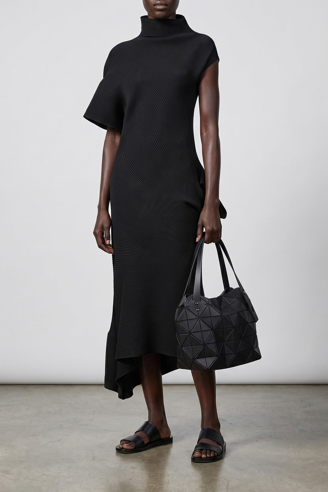 ISSEY MIYAKE 2 life form stretch knit midi dress
