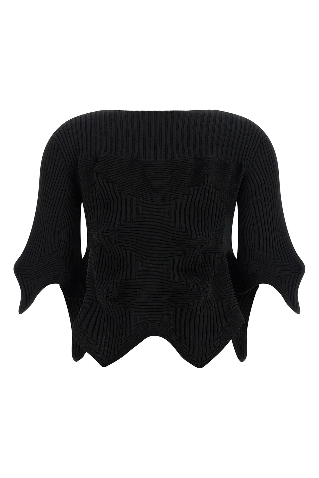 ISSEY MIYAKE 2 linkage crewneck knit cropped top