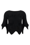 linkage crewneck knit cropped top