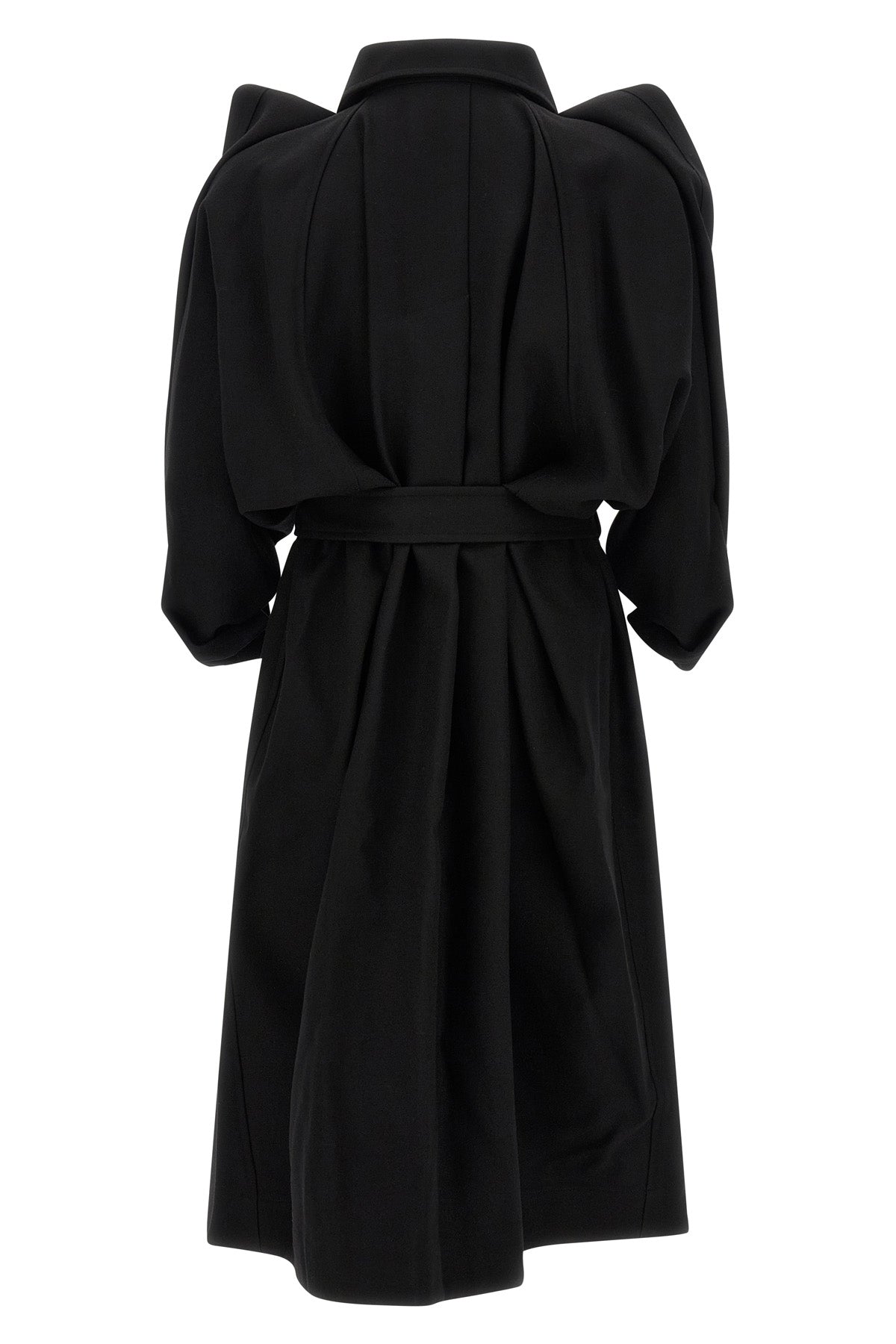 the calligraph issey miyake trench coat redefines classic volumes through a sc