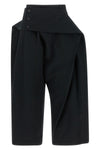 the issey miyake grainy pants define the space through architectural volumes