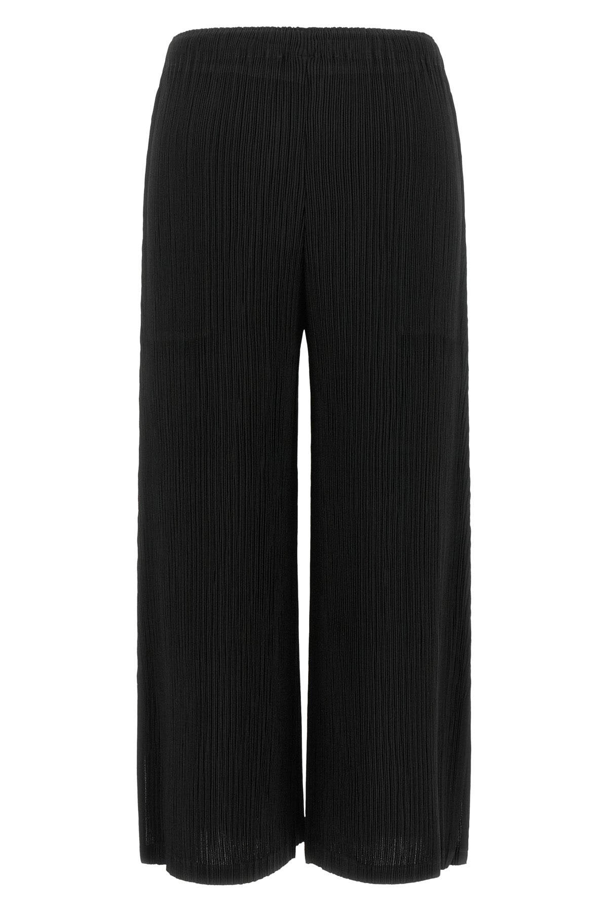 the hatching bottoms issey miyake trousers define a wide and fluid silhouette