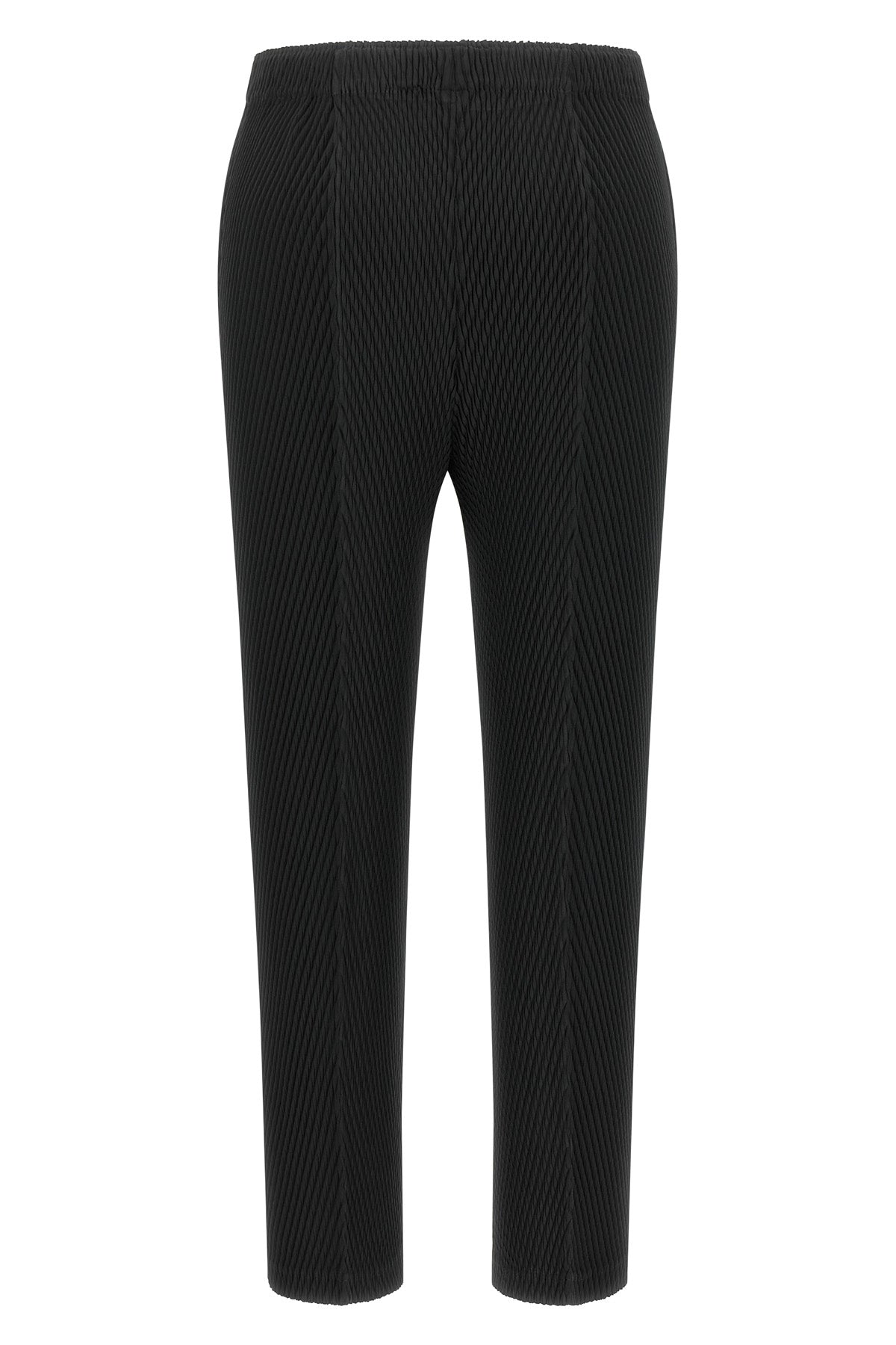 the rhombus pleats issey miyake cropped pants redefine the silhouette through