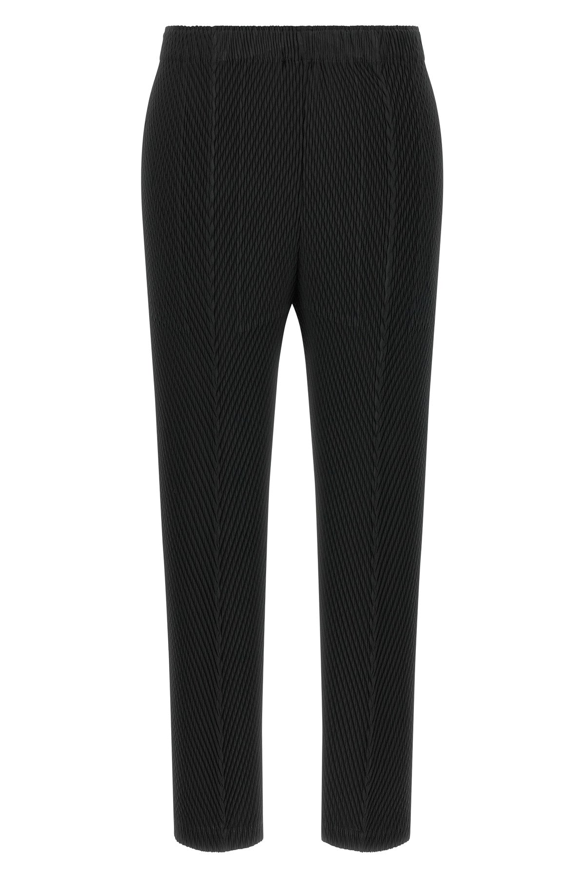 the rhombus pleats issey miyake cropped pants redefine the silhouette through