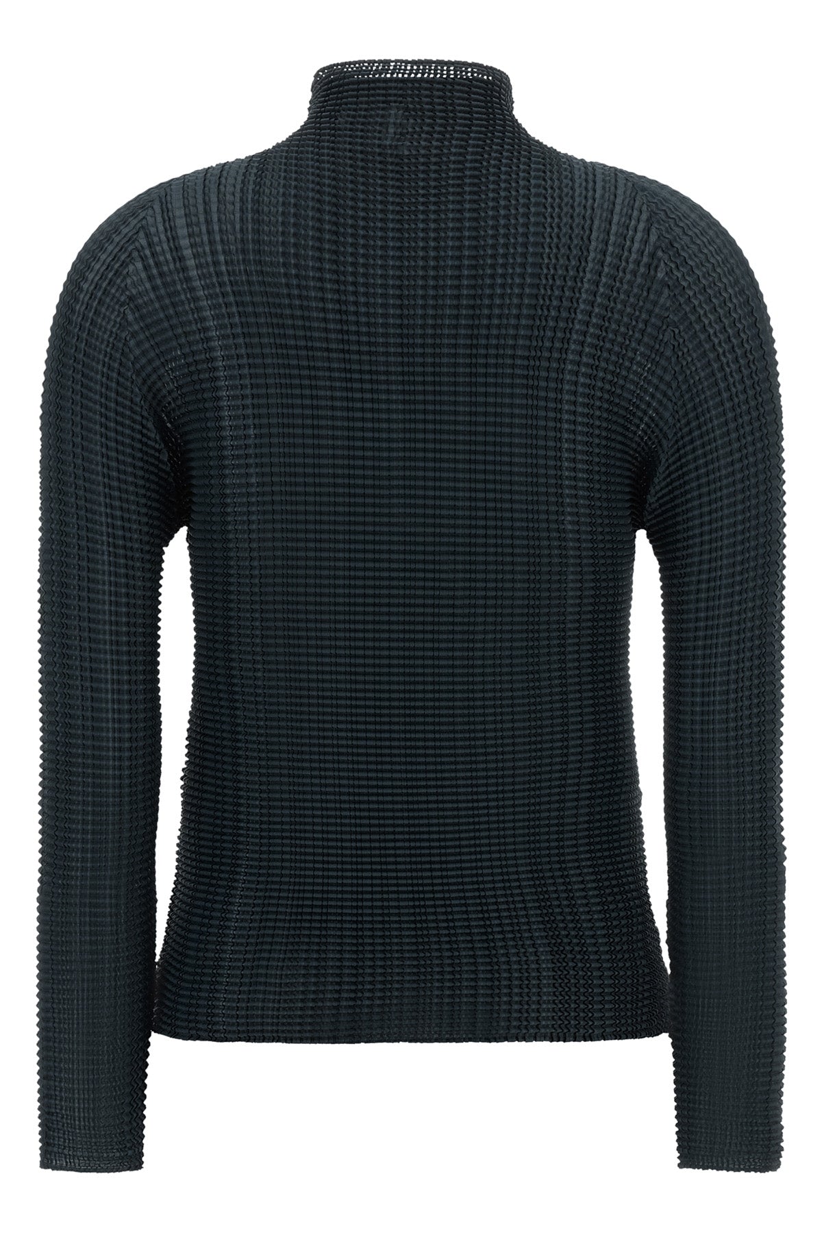 the wooly pleats-68 issey miyake high-neck blouse redefines volumes through a