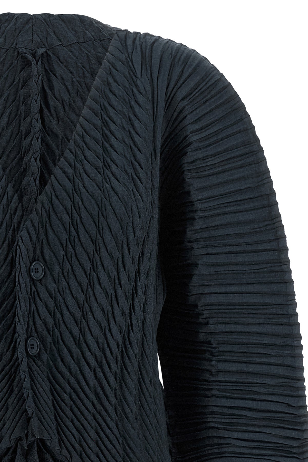 the unfurling pleats issey miyake cardigan redefines knitwear codes through a