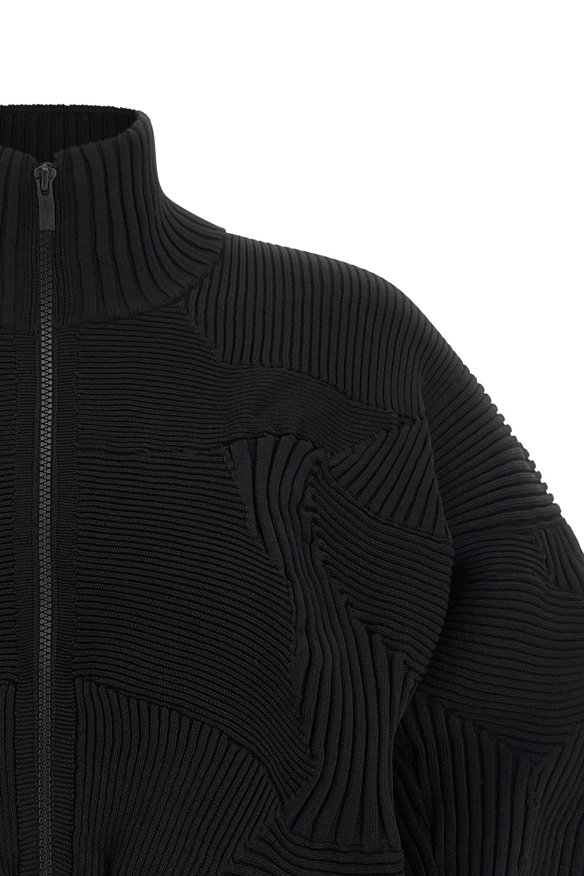 the kone kone issey miyake jacket redefines volumes through a complex textile