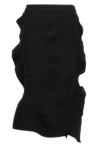 the midi skirt issey miyake kone kone redefines the volumes through a complex