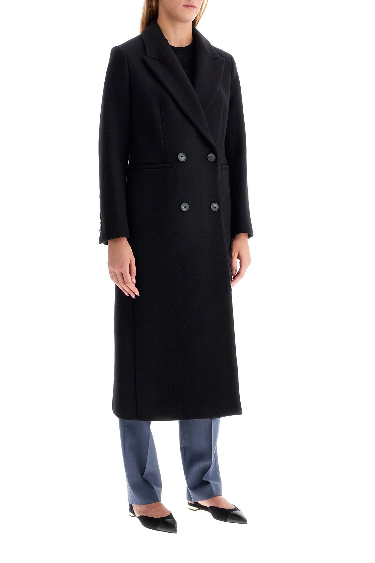 cayenne double-breasted wool coat