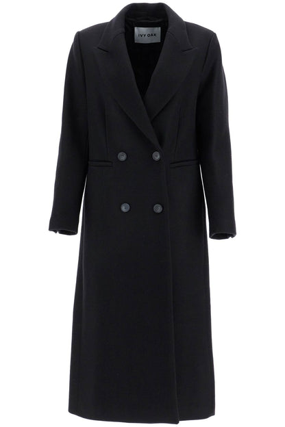 cayenne double-breasted wool coat