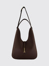 grained calfskin hobo bag with monogram logo
