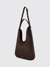 grained calfskin hobo bag with monogram logo