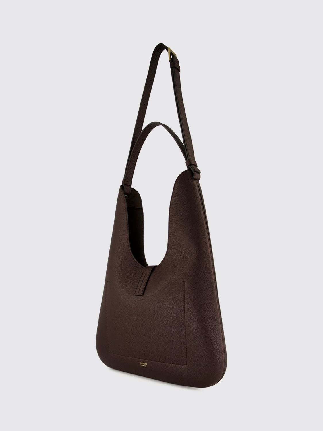 grained calfskin hobo bag with monogram logo
