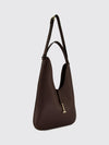 grained calfskin hobo bag with monogram logo