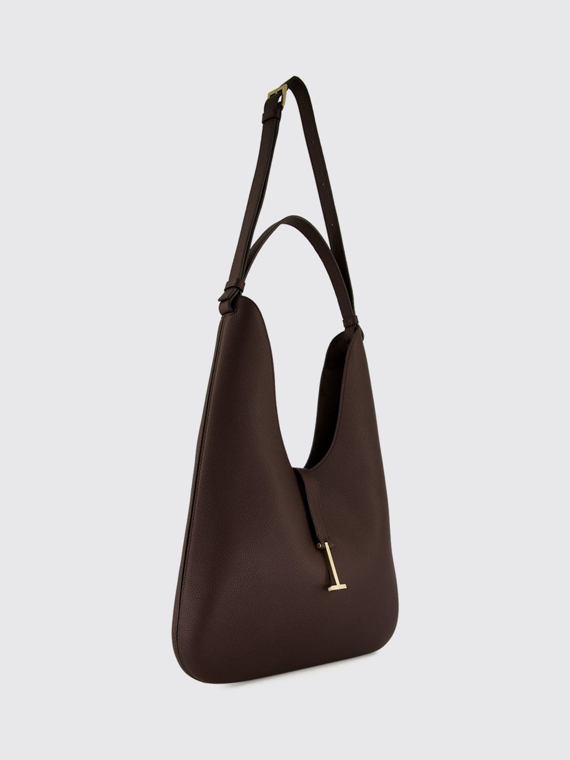 grained calfskin hobo bag with monogram logo