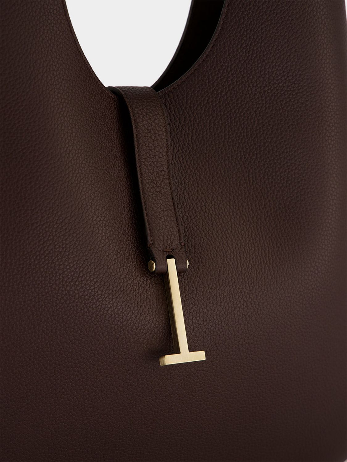 grained calfskin hobo bag with monogram logo