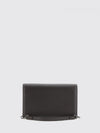 leather wallet on chain with metallic strap