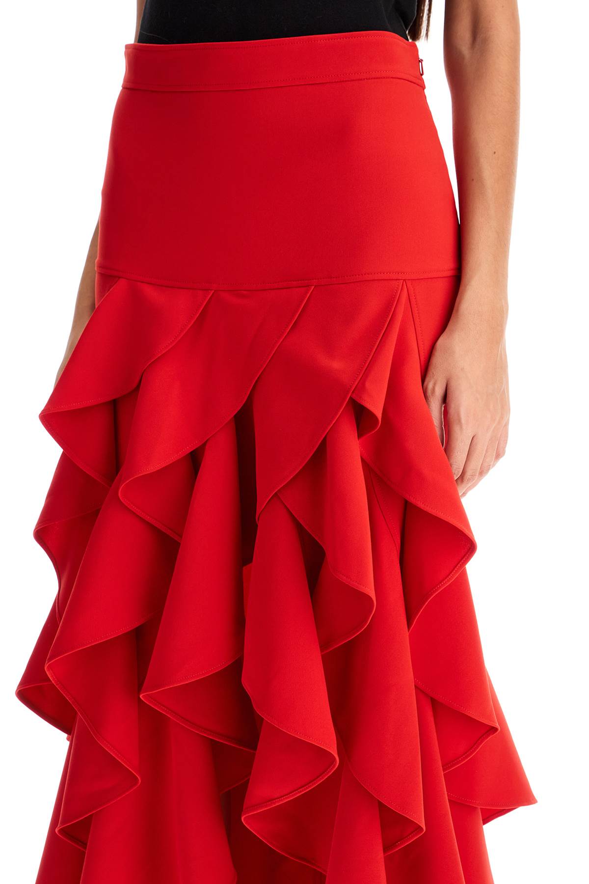 asymmetric skirt with ruffles