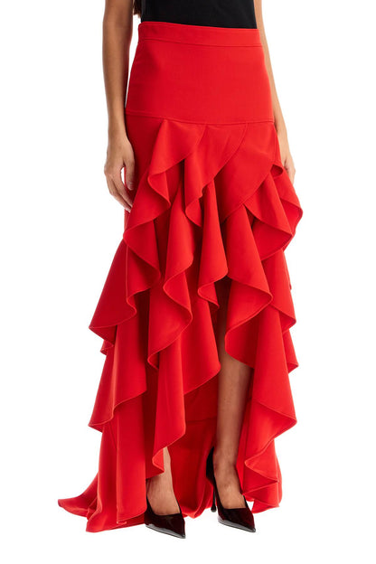 asymmetric skirt with ruffles