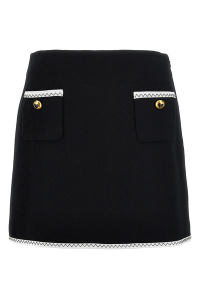 viscose blend crepe skirt