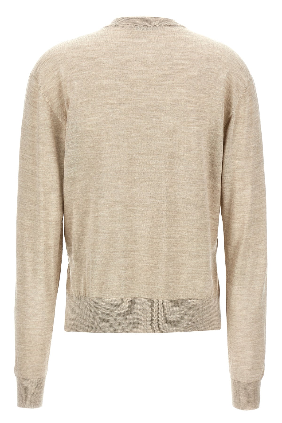 asymmetrical wool and silk blend sweater