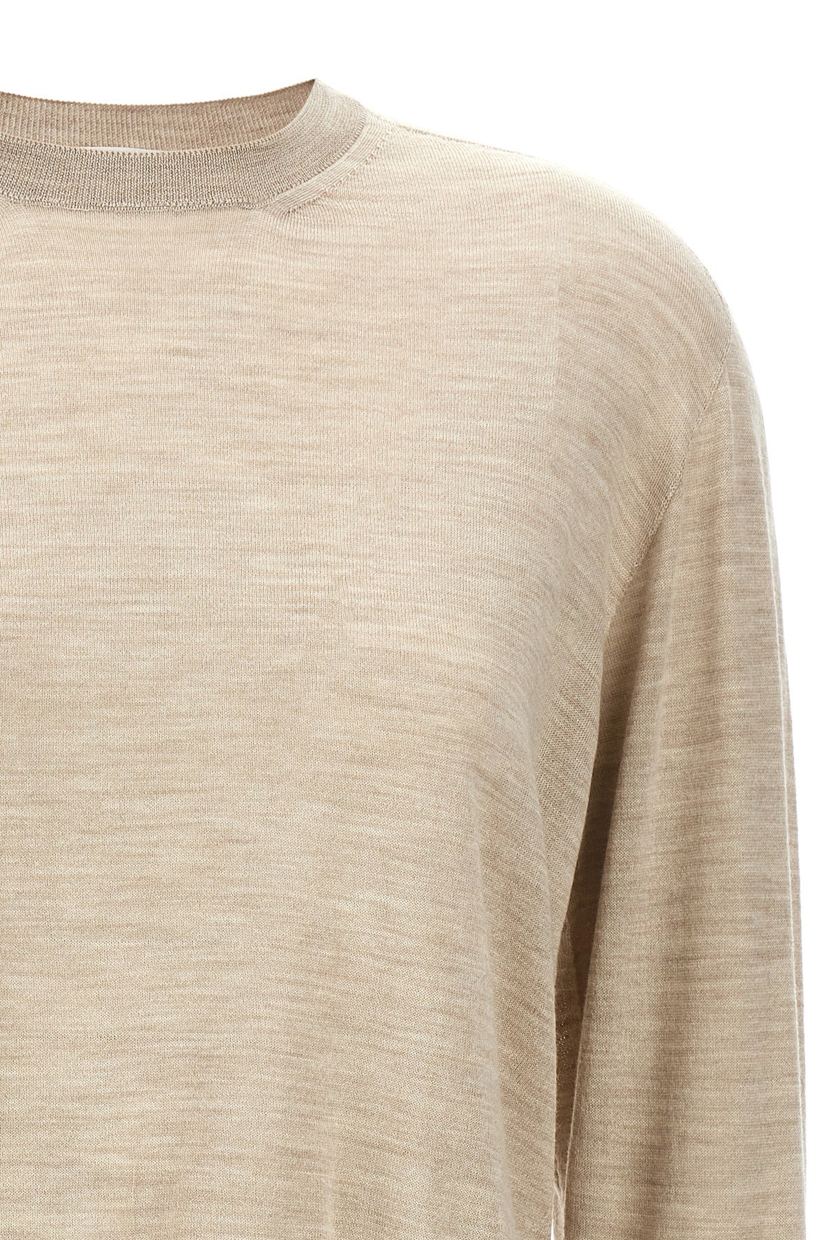 asymmetrical wool and silk blend sweater