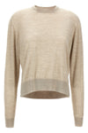 asymmetrical wool and silk blend sweater
