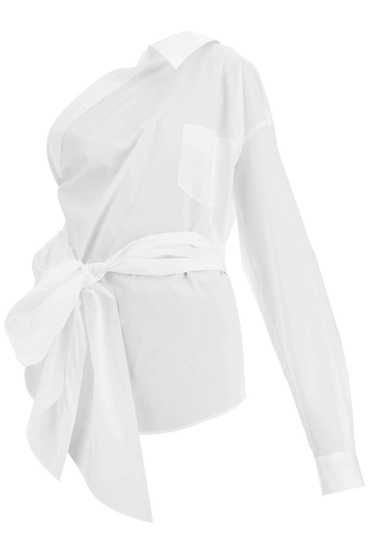 one-shoulder poplin stretch