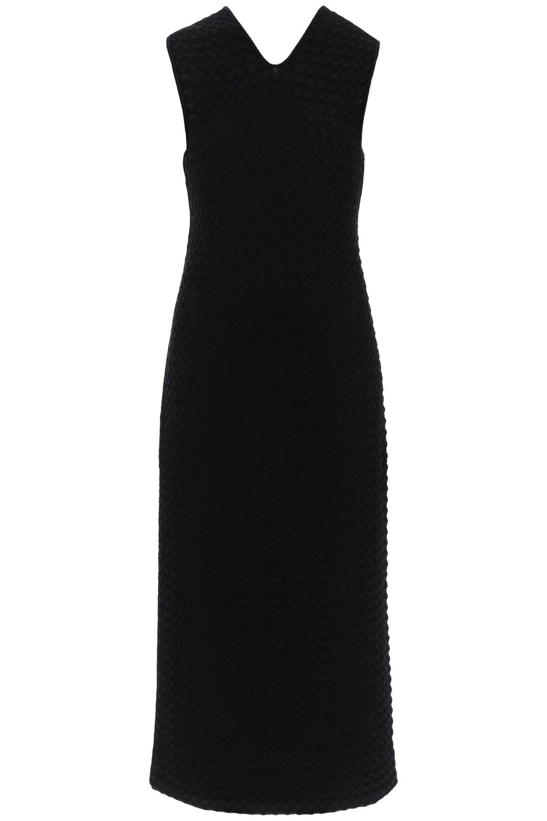 midi dress in openwork knit