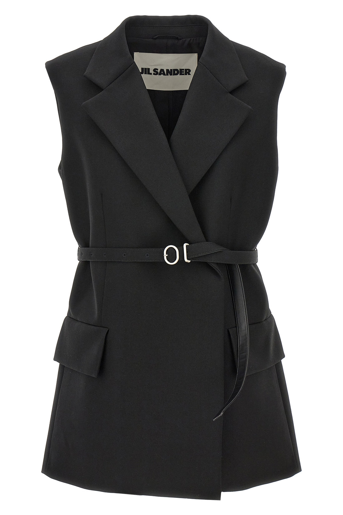 JIL SANDER 36 double-breasted wool vest